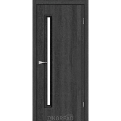 Межкомнатные двери Корфад Экспресс Corner Glass-01 Ясень Гранит черная кромка Изображение