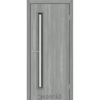 Межкомнатные двери Корфад Экспресс Corner Glass-01 Ясень Стальной Изображение