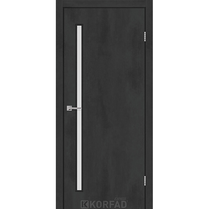 Міжкімнатні двері Корфад Експрес Corner Glass-03 Бетон Графіт чорна кромка Зображення