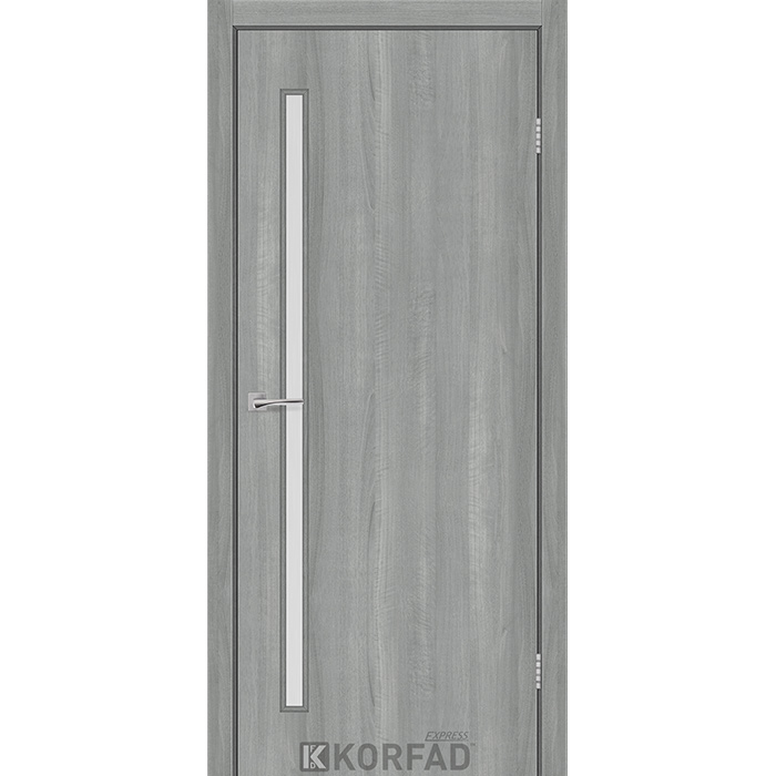 Межкомнатные двери Корфад Экспресс Corner Glass-03 Ясень Стальной Изображение