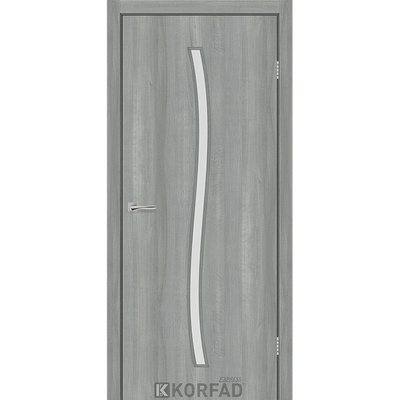 Межкомнатные двери Корфад Экспресс Corner Glass-04 Ясень Стальной Изображение