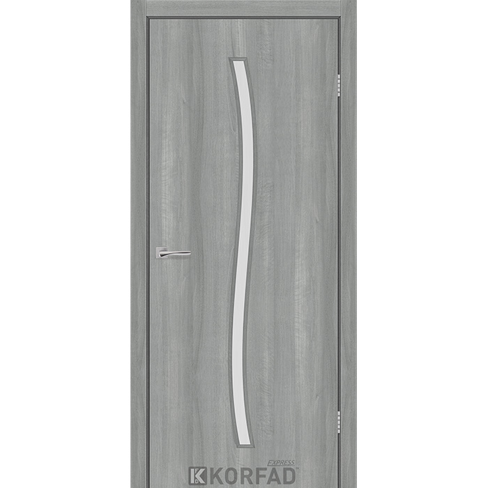 Міжкімнатні двері Корфад Експрес Corner Glass-04 Ясен Сталевий Зображення