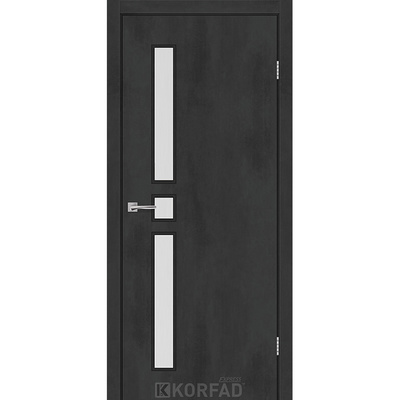 Міжкімнатні двері Корфад Експрес Corner Glass-05 Бетон Графіт чорна кромка Зображення