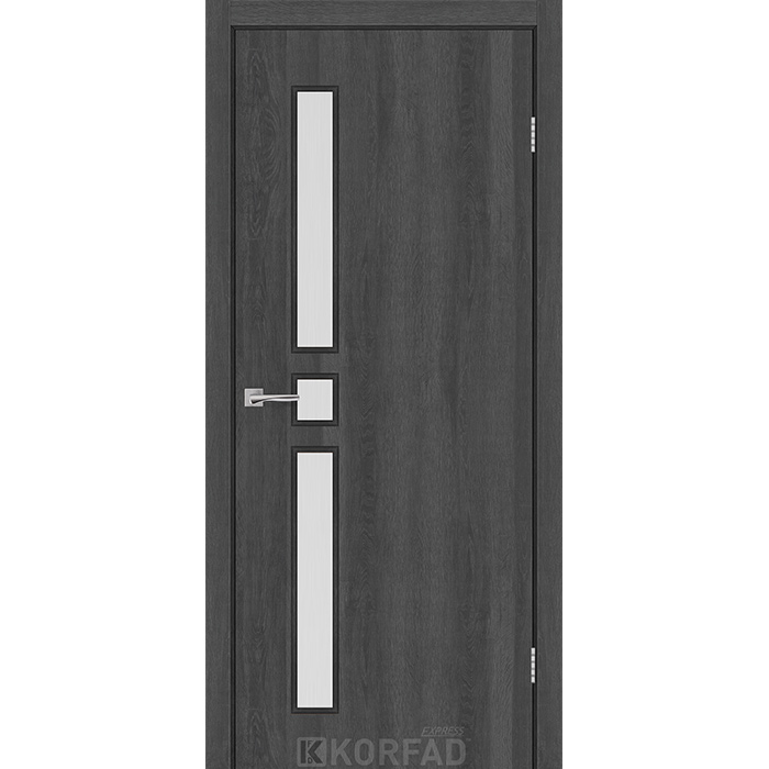 Міжкімнатні двері Корфад Експрес Corner Glass-05 Ясен Граніт чорна кромка Зображення